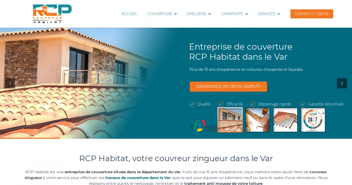 Entretien gouttières dans le Var - Couvreur zingueur RCP Habitat
