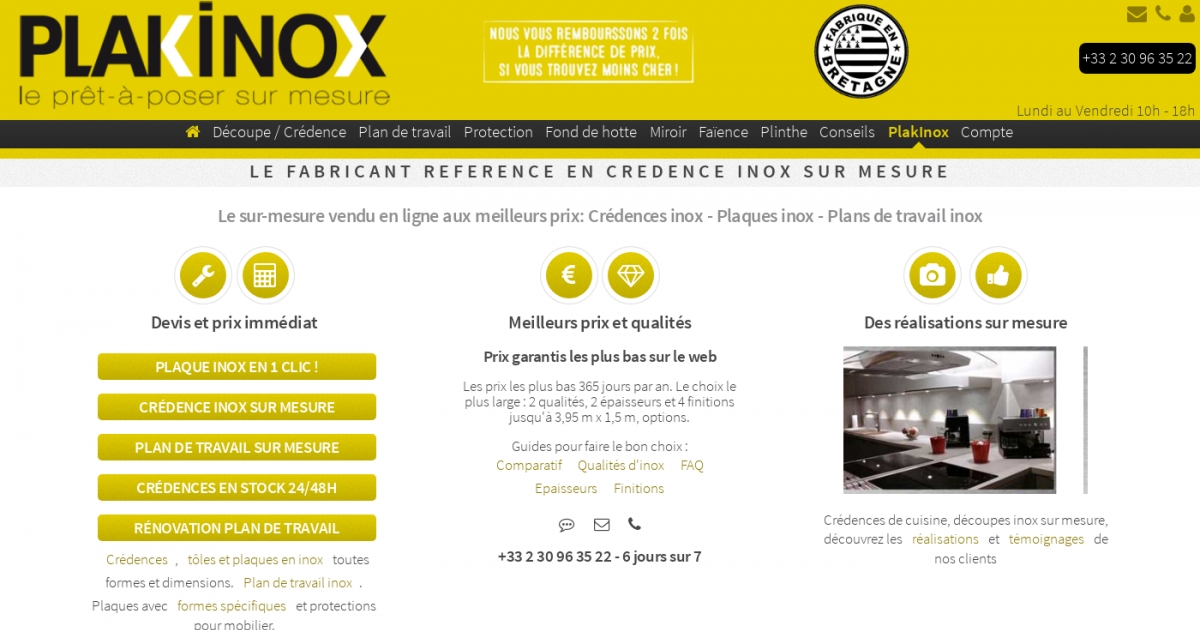 PlakInox - Découpe inox sur mesure - Plaque inox - Crédence inox