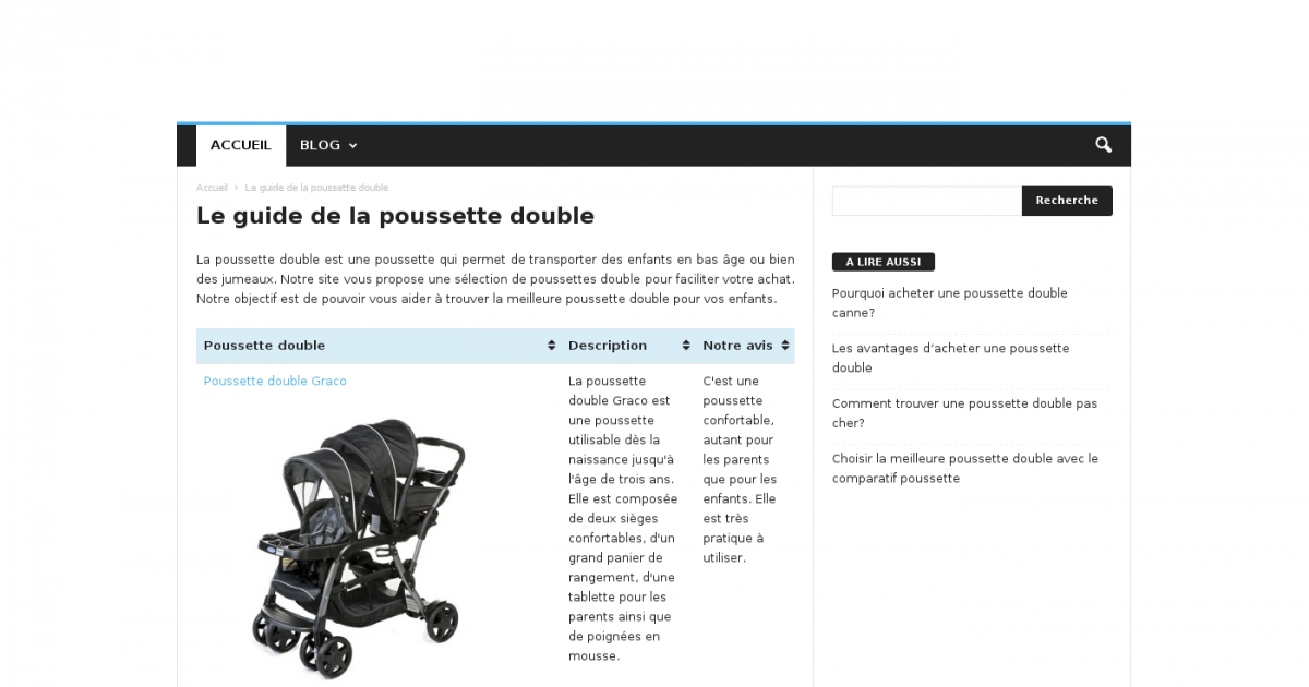 comparatif poussette double