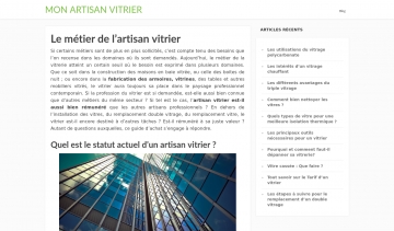 Mon artisan vitrier, site d'information sur le métier du vitrier