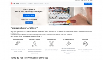 Arti-Elec : dépannage électrique d'urgence à Paris