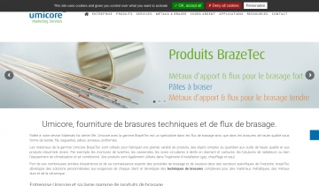 Umicore : fourniture de brasures techniques et de flux de brasage