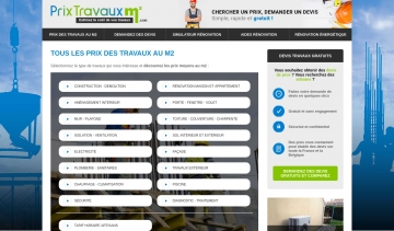 Prix-travaux-m2.com, Prix des travaux de construction ou de rénovation au m2