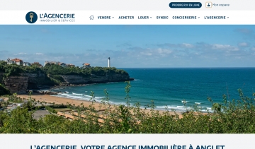 Capture d'écran du site de l'agence immobilière L'Agencerie à Anglet