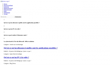 Qu'est-ce que ?, votre blog d'informations
