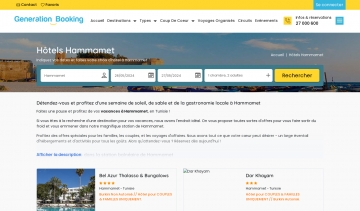 Generation Booking : Trouvez votre hôtel à Hammamet au meilleur prix