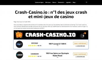 Crash-Casino, le guide des mini-jeux de casino