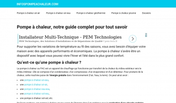 Infos Pompe Chaleur, guide web pour des achats moins chers