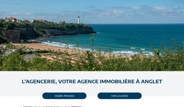 Capture d'écran du site de l'agence immobilière L'Agencerie à Anglet