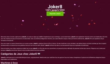 Joker8, votre casino en ligne