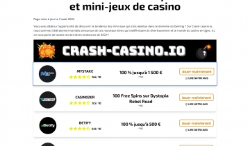 Crash-Casino, le guide des mini-jeux de casino